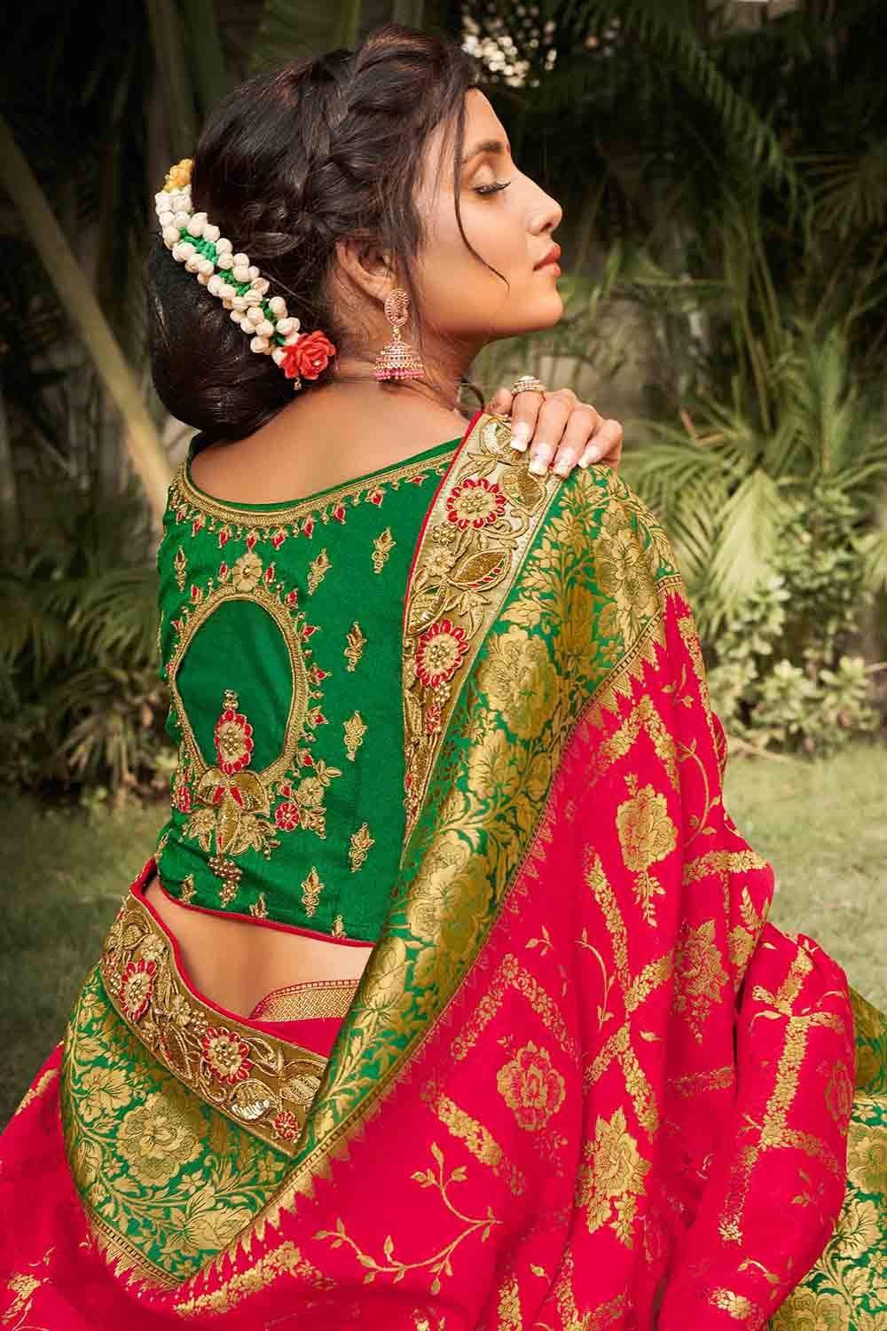 Heavy Designer Organza Silk Saree With Real Mirror Embroidery Work And  Banglori Silk Blouse - Urban Libaas